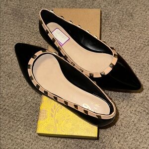 Black Studded Flats